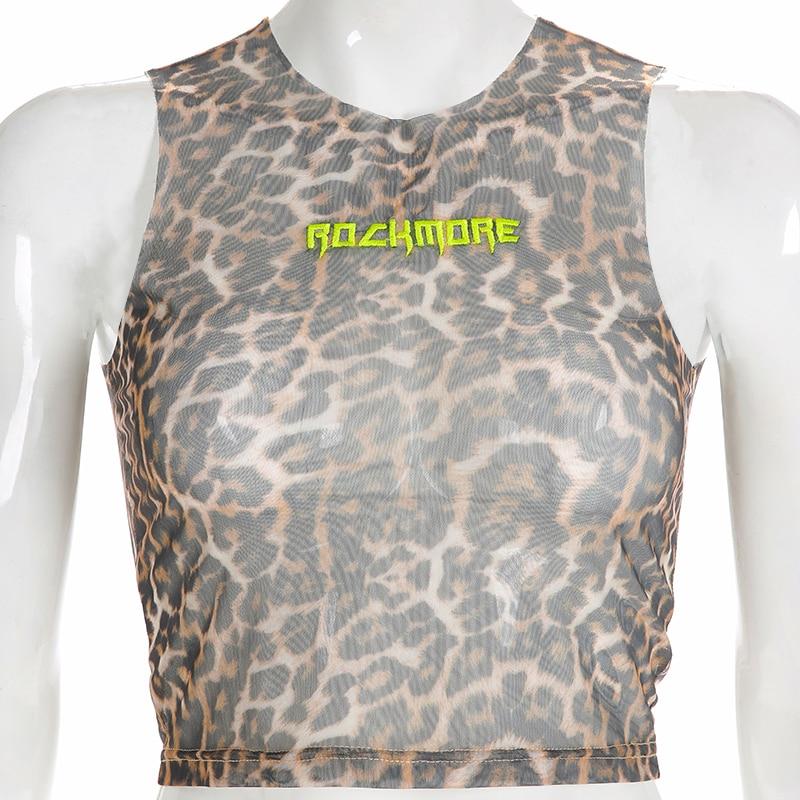 ROCK MORE EMBROIDERY LEOPARD CROP TOP