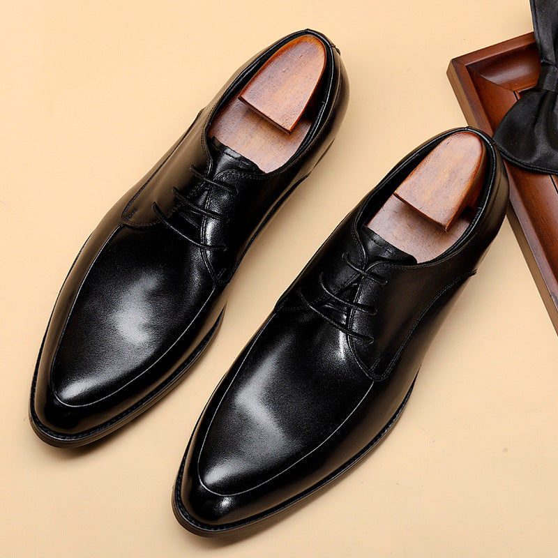 Korean Style Pointed Toe Lace Up Dress Shoes