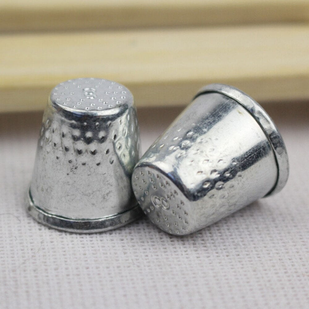 10Pcs/lot Silver Sewing Machine Handworking Pin Needle Craft Tools Metal Finger Thimbles Tailor Sewing Grip Shield Protector