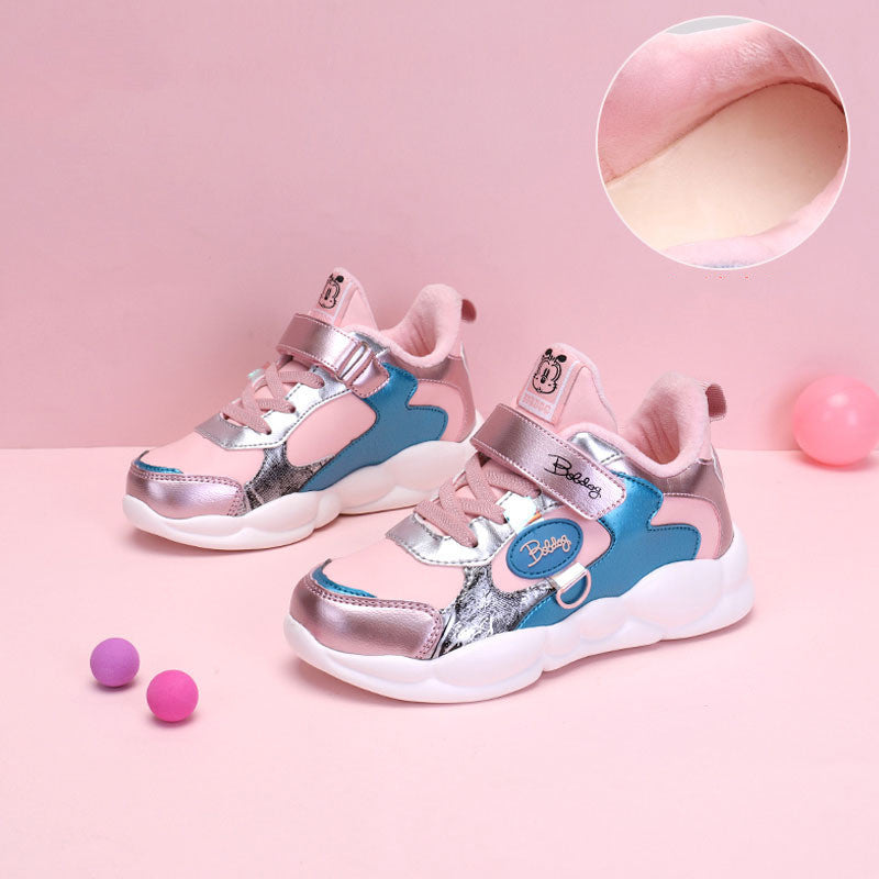 Plush casual shoes girls sneakers