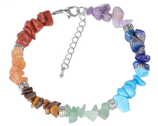 Gravel bracelet 7 chakra bracelet extension chain