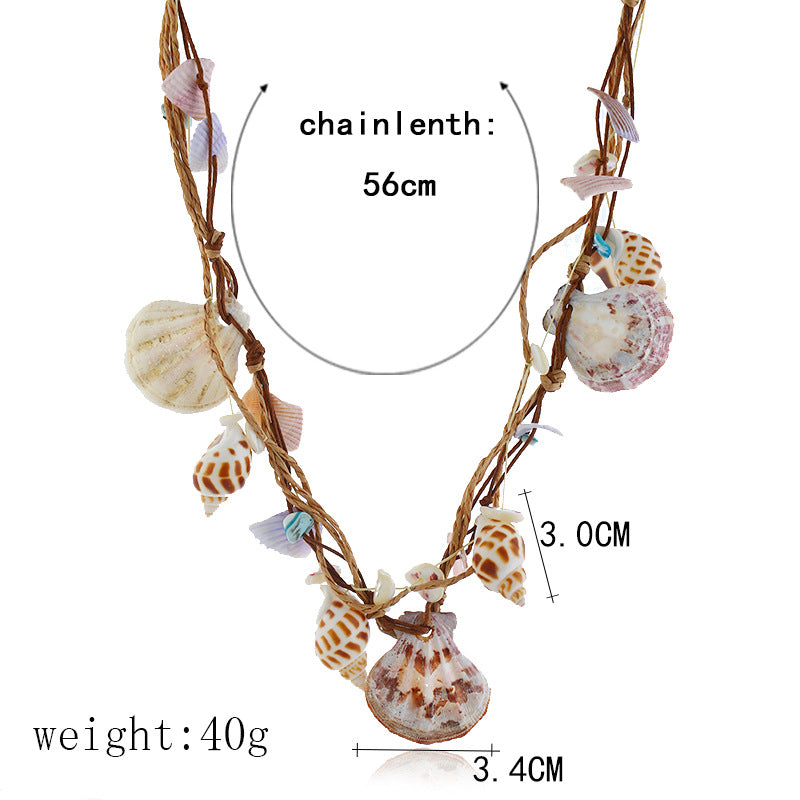 Handmade shell short clavicle necklace