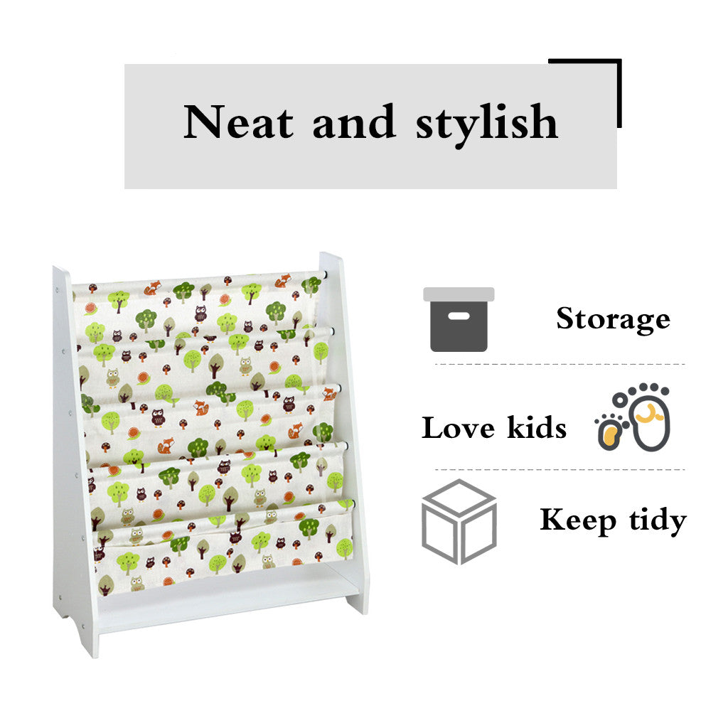 Kids Bookshelf Children's Magazine Rack Storage Bookcase