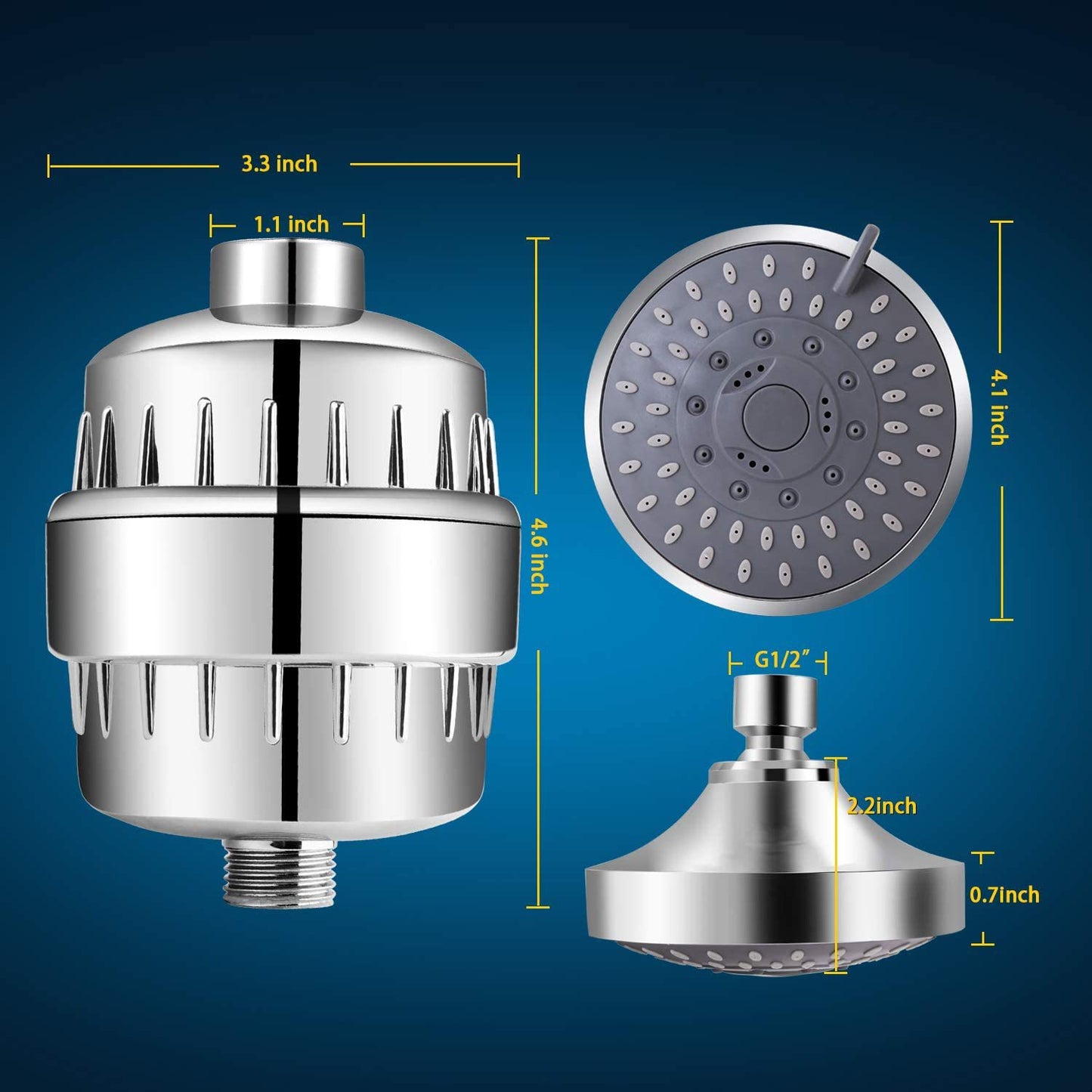 Shower Set With Filter Shower Head Set Combination High-Pressure Nozzle Beauty Care With Water Filter