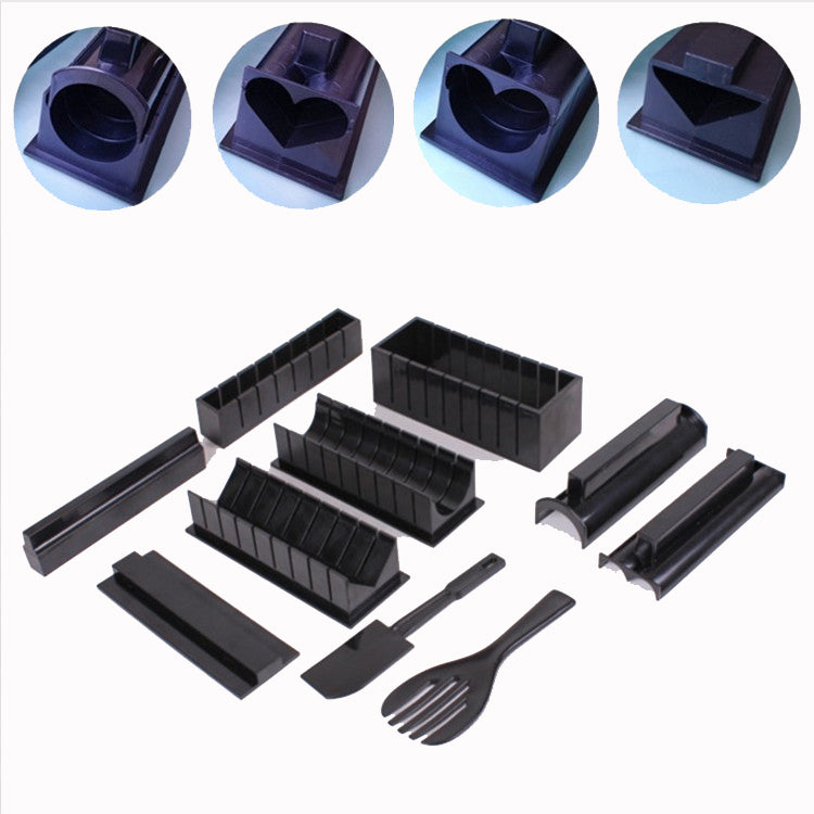 High-quality Plastic Manual Sushi Making Tool Kit with 5 Sushi Roll Molds