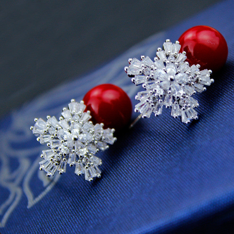 Snow pearl earrings