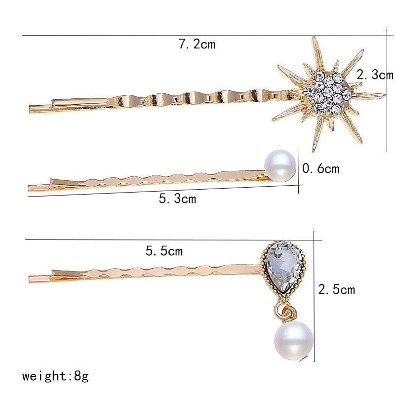 Three-piece hair clip combination