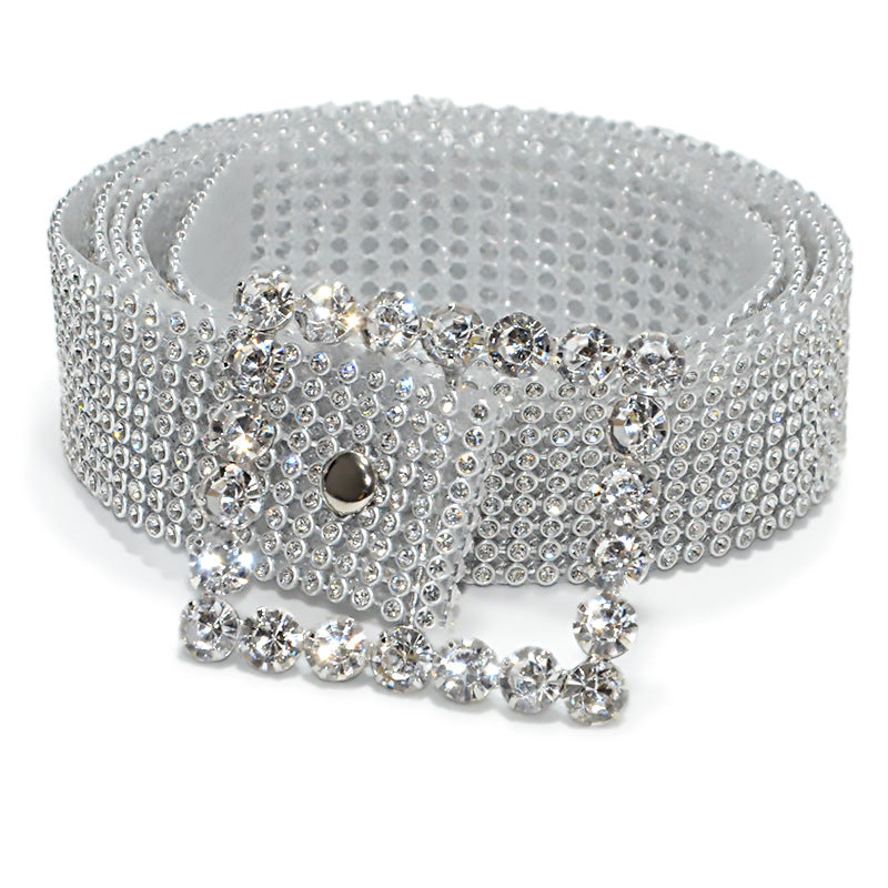 9 rows full rhinestone embellished belt