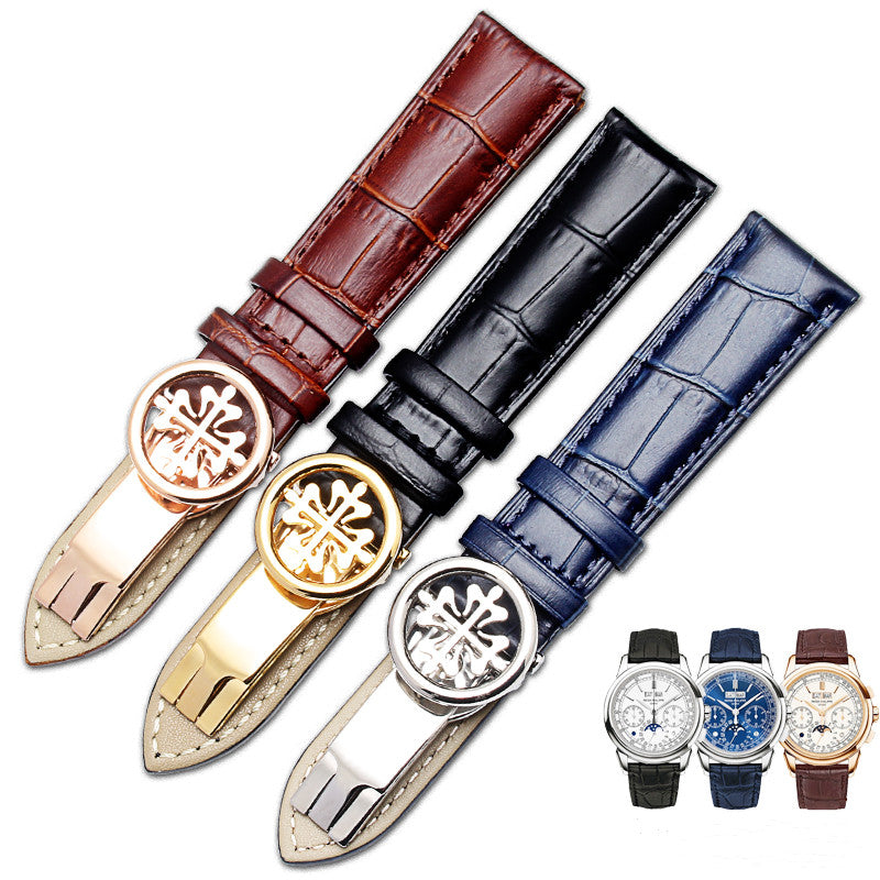 Watch strap with pattern butterfly buckle