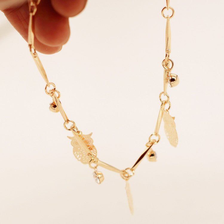 Ethnic Style Golden Owl Tassel Bracelet