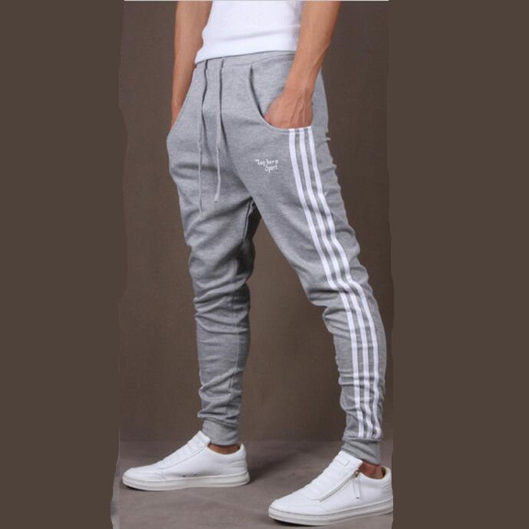 Side three bar student casual trousers