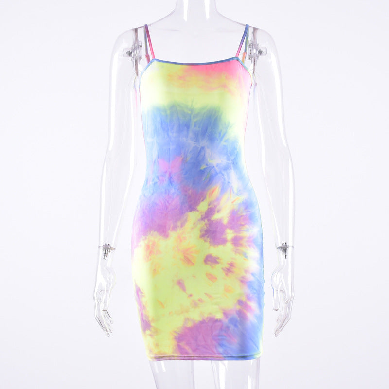 Fluorescent Camouflage Sling Dress