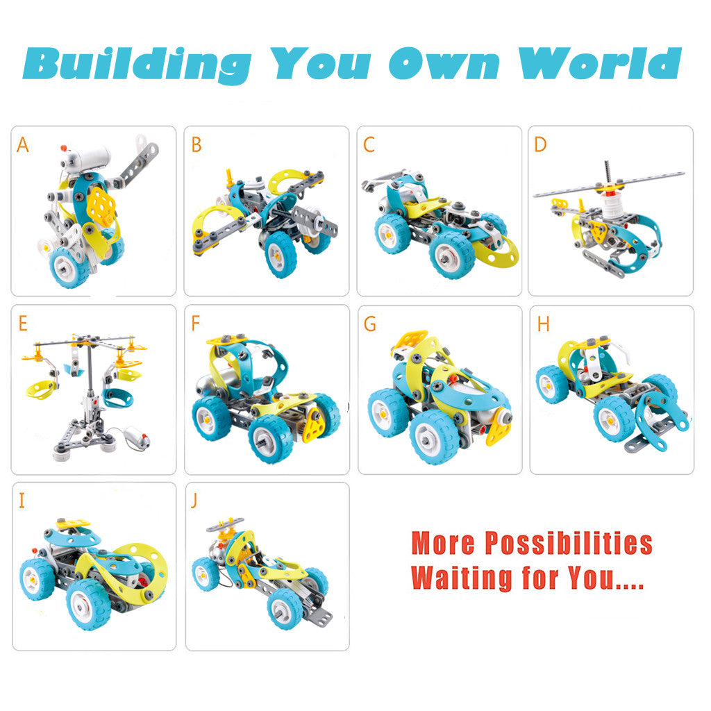 10 In 1 Soft Glue Motorized Construction Learning Toys For Building Blocks