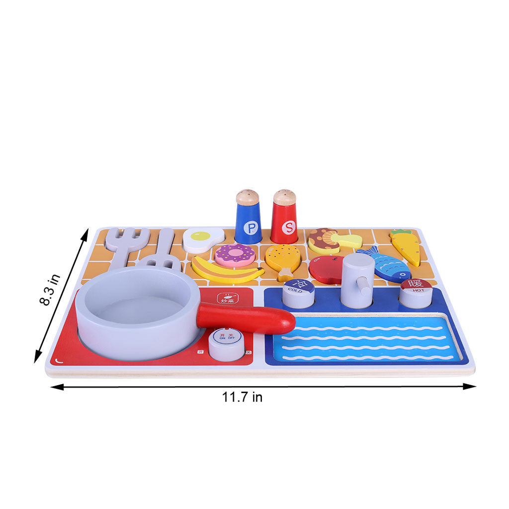 Gourmet Pretend Play Kitchen Starter Accessories Wooden Play Set