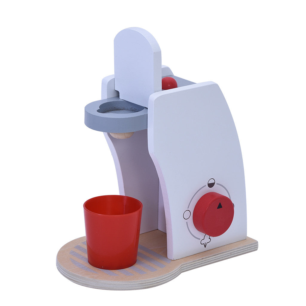 Wooden Simulation Coffee Maker Toy Set With A Dial To Indicate The Size Setting