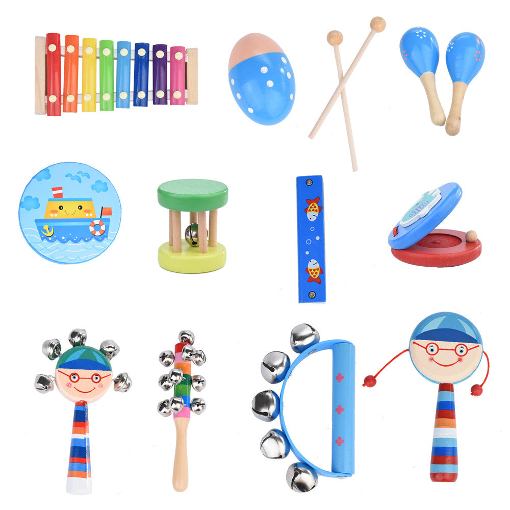 12PCS Children Percussion Toy Set Preschool Education Tool With Carrying Case