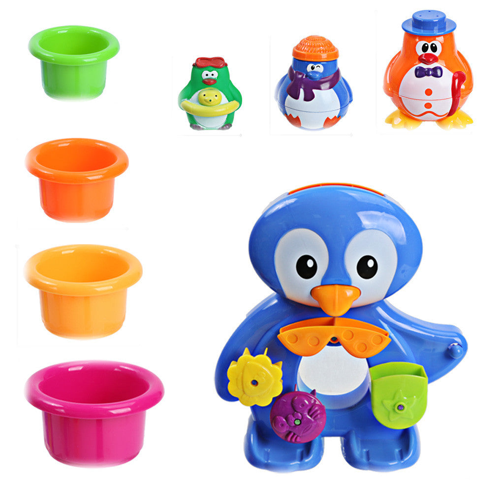 Stack Cup Sea Animal Spray Bath Toy Indoor Outdoor Beach Tub Fun Water Toy