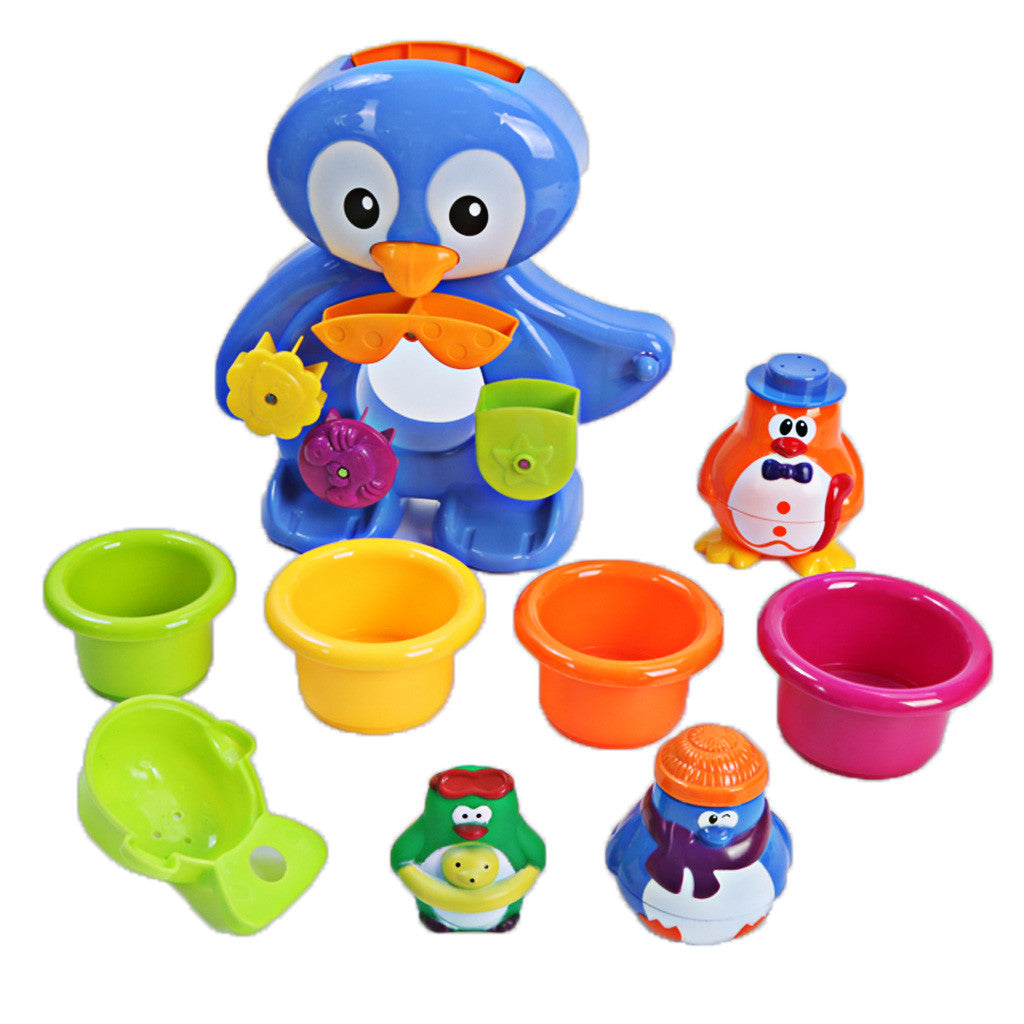 Stack Cup Sea Animal Spray Bath Toy Indoor Outdoor Beach Tub Fun Water Toy