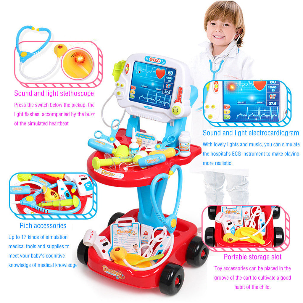 Doctor Pretend Play Set With Electric Simulation Medical And Stethoscope Kit