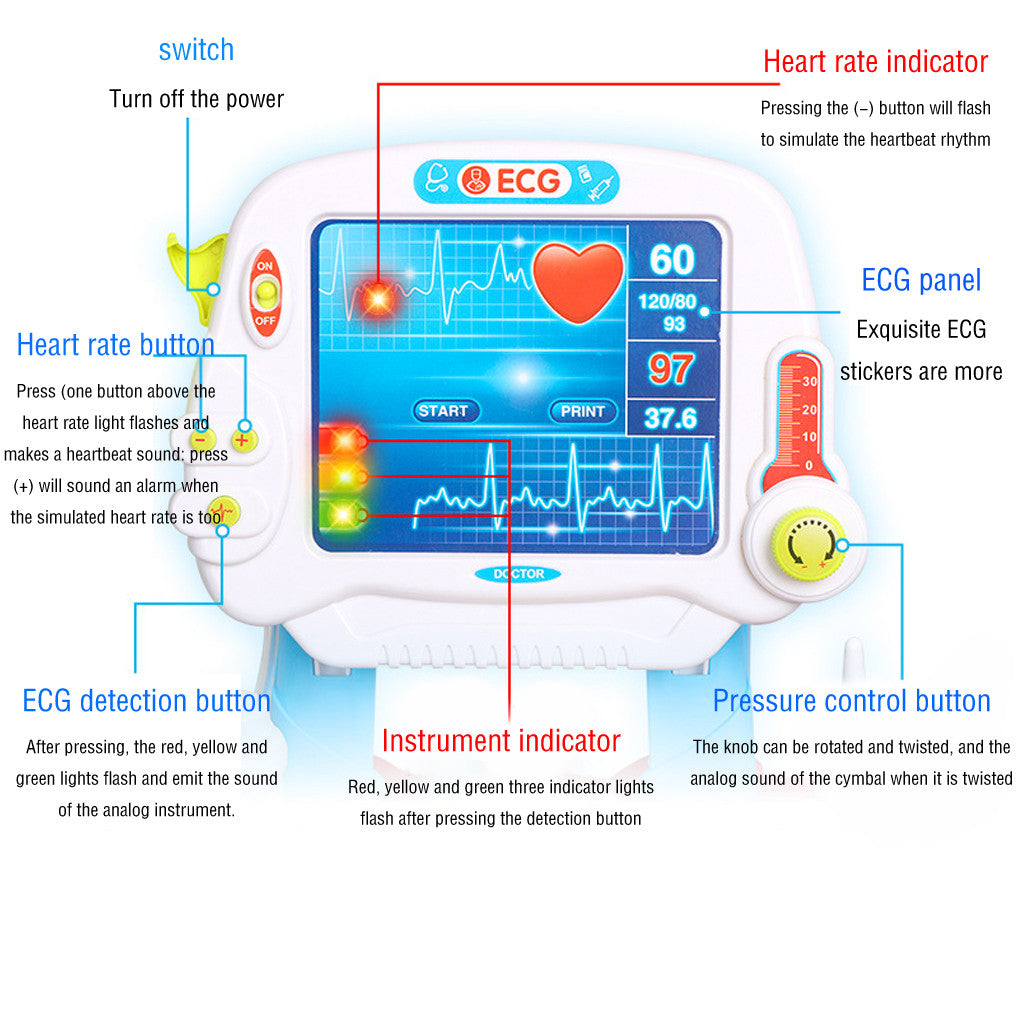 Doctor Pretend Play Set With Electric Simulation Medical And Stethoscope Kit