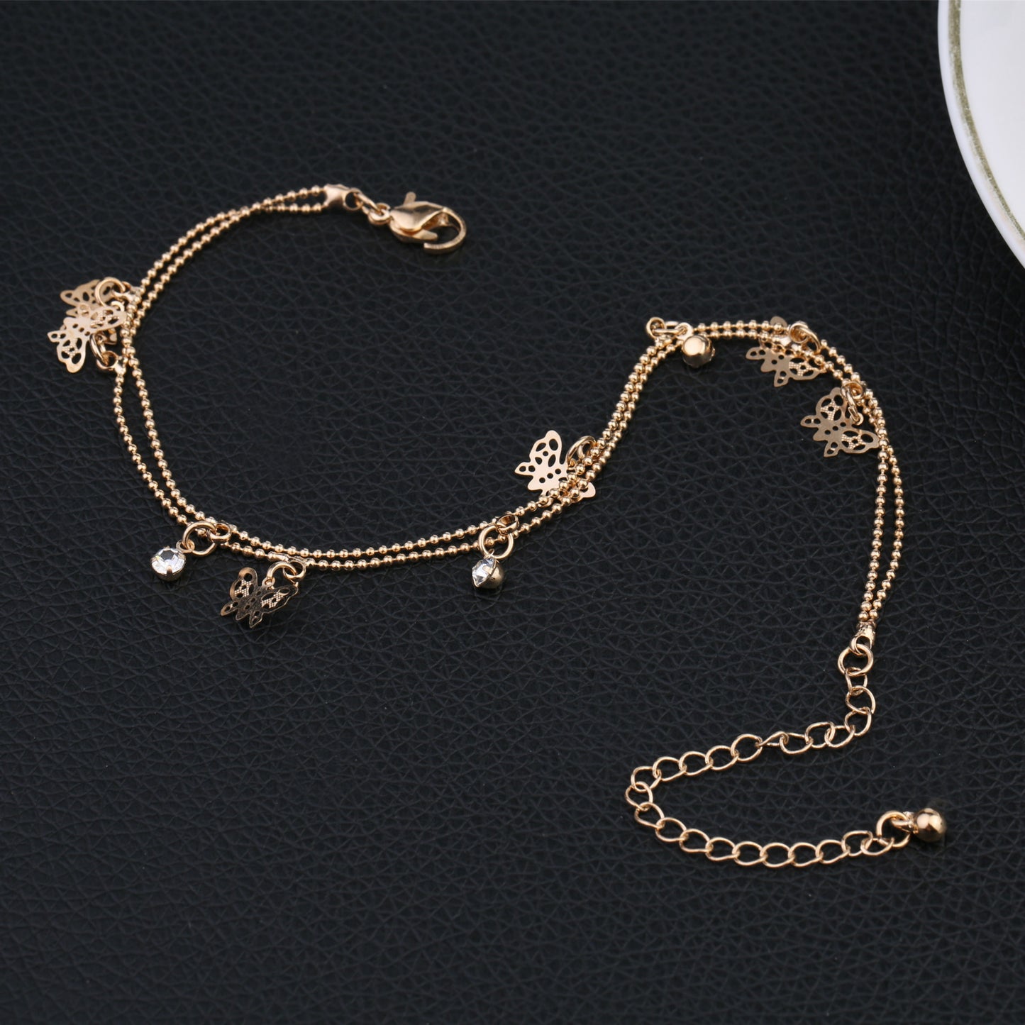 Double Butterfly Anklet Fashion Alloy Women's Foot Chain