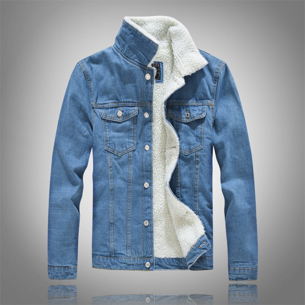 Lamb down denim jacket