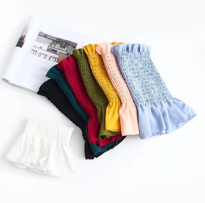 Aproms Soft Knit Peplum Tank Top Streetwear Ruffles Strapless Tube Women Fashion Elastic Crop Top Sexy Bustier Tee Feamle Camis