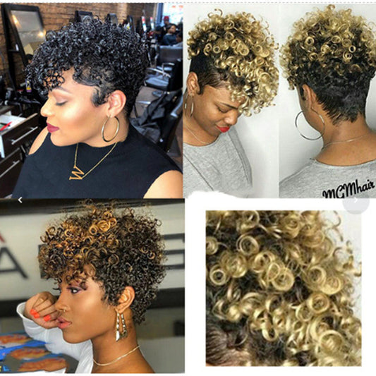 African Dyed Short Curly Hair