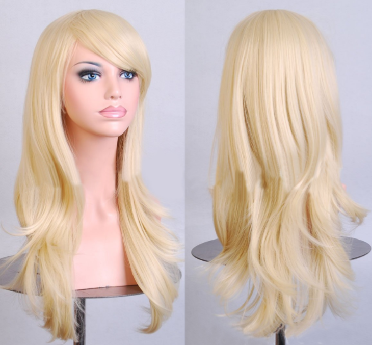 Long scroll anime cosplay color Europe and America wig