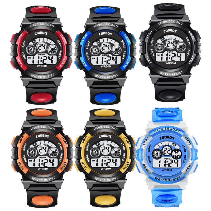 Trendy Waterproof Luminous Fashion Children's Digital Watch Outdoor Anti-Fall Running