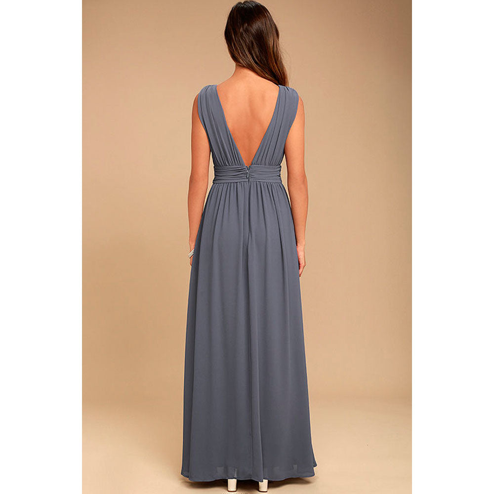 Women's Fashion Deep V Sleeveless Long Dress