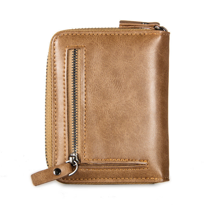 Wallet Vertical Zipper Retro Youth Small Wallet