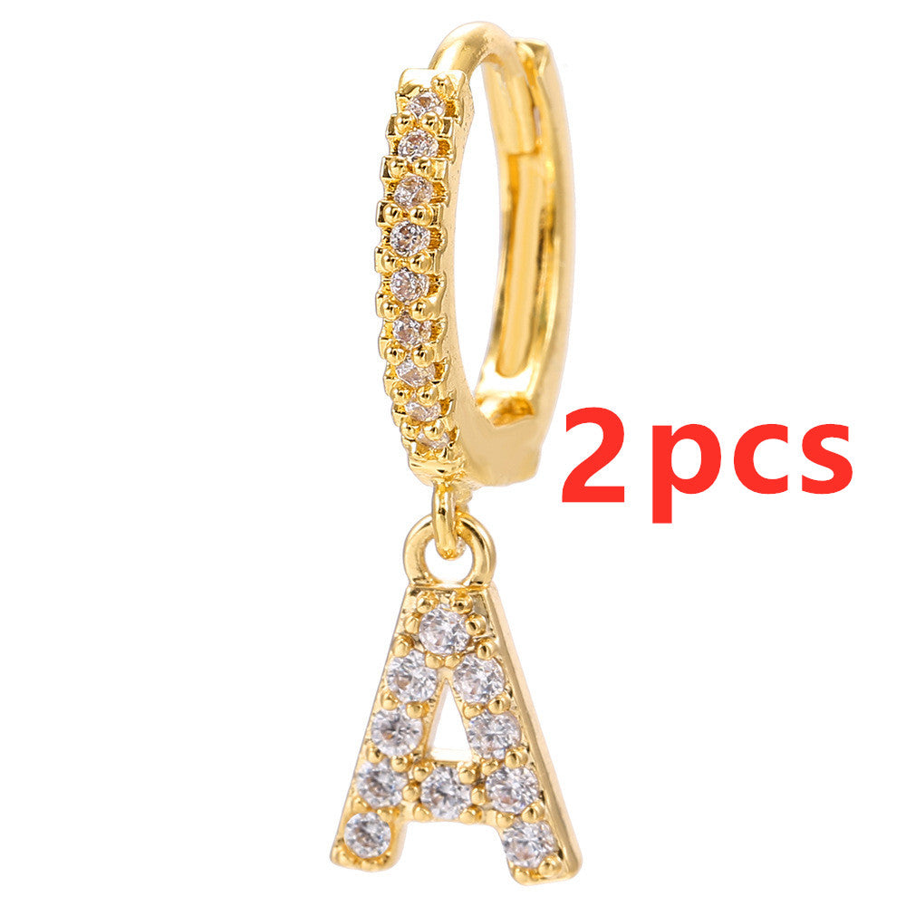 26 Letter Earrings Popular In Europe and America