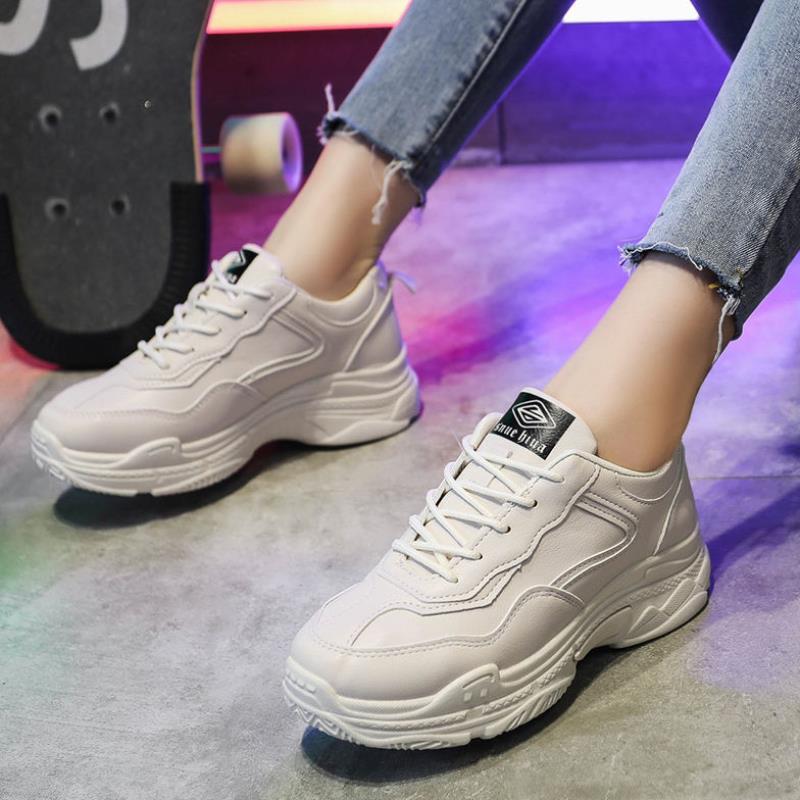 Spring Heightening Sneakers Thick-Soled All-Match White Shoes