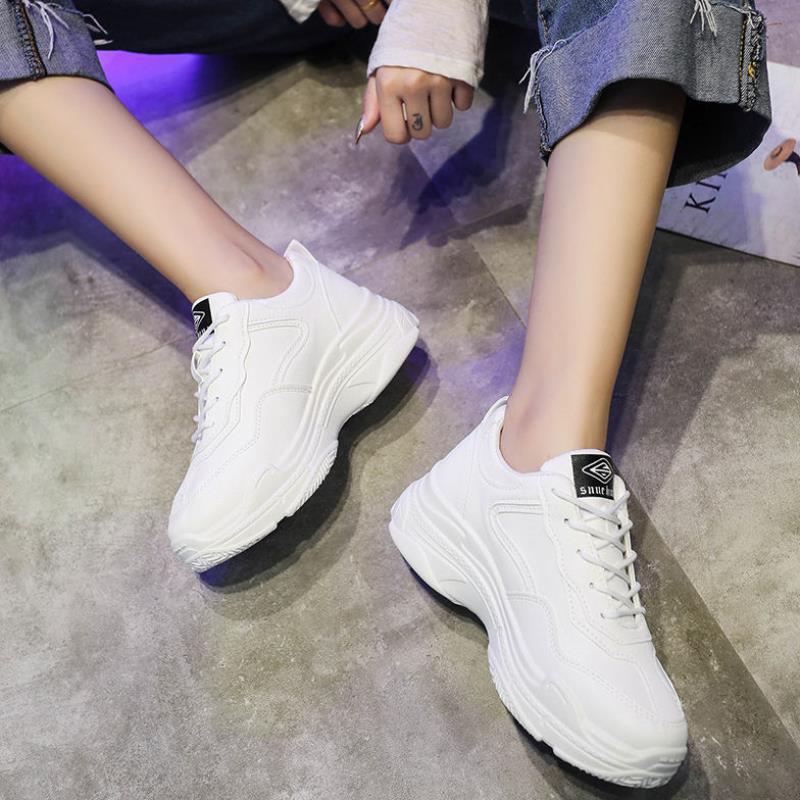 Spring Heightening Sneakers Thick-Soled All-Match White Shoes