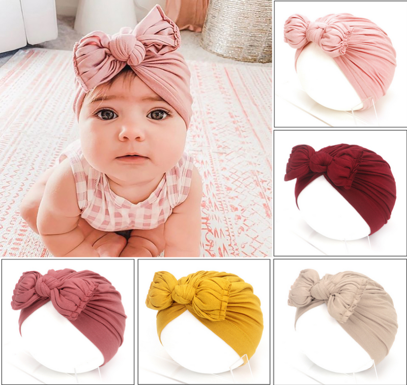 Cute Baby Hat Newborn Soft Baby Girl Hat Turban Infant Toddler Baby Cap Bonnet Headwraps