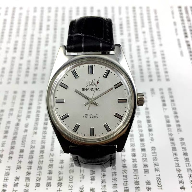 Old Shanghai Watch Men'S Mechanical Watch 7120 Manual Winding Retro Stainless Steel Shockproof Collection