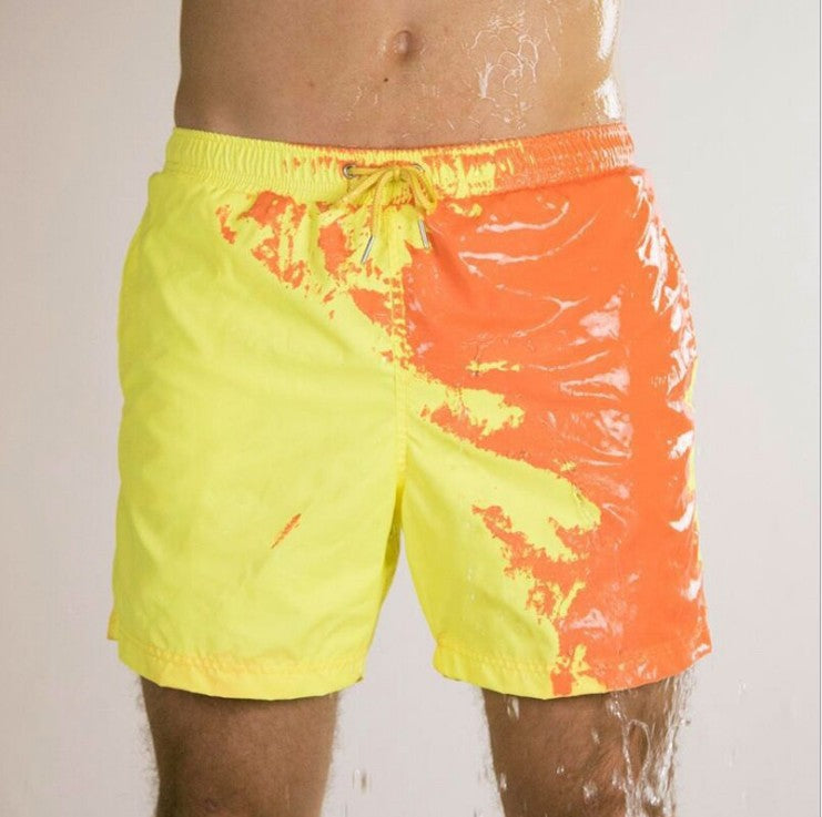 Discoloration In Water  Beach Sports Fitness Shorts  Quick-Drying Swimming Trunks  Temperature Change