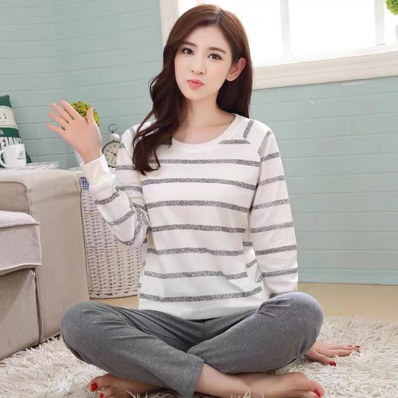 Spring And Autumn Pajamas Women\'S Long Sleeve Pure Cotton Leisure Home Clothes