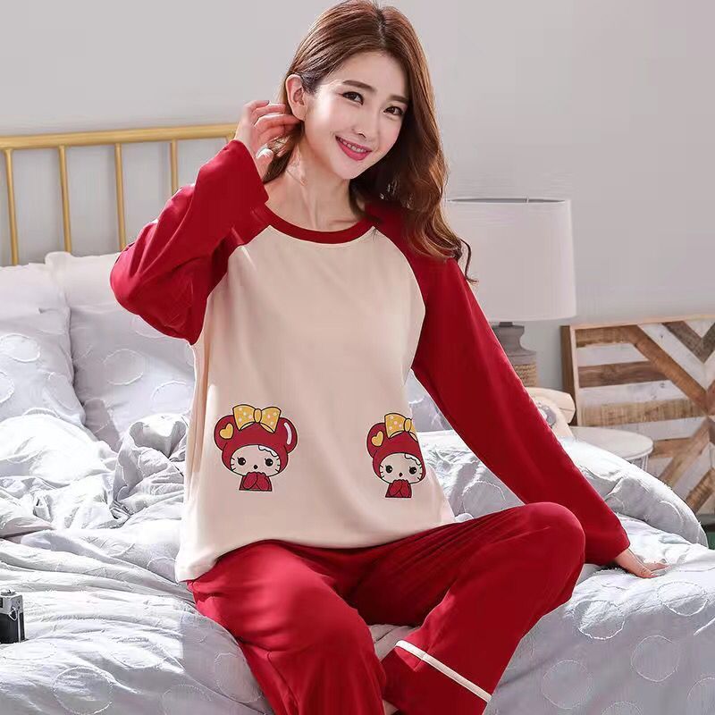 Spring And Autumn Pajamas Women\'S Long Sleeve Pure Cotton Leisure Home Clothes