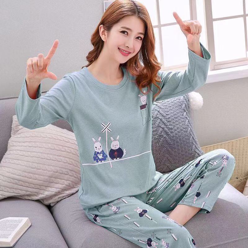 Spring And Autumn Pajamas Women\'S Long Sleeve Pure Cotton Leisure Home Clothes