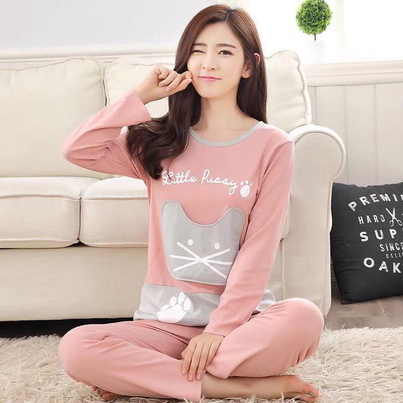 Spring And Autumn Pajamas Women\'S Long Sleeve Pure Cotton Leisure Home Clothes