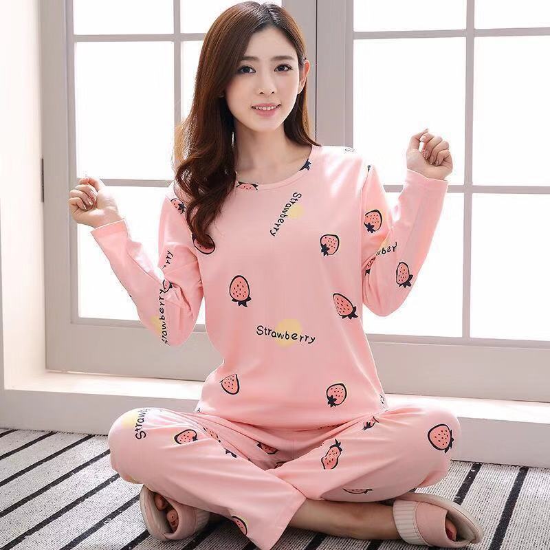 Spring And Autumn Pajamas Women\'S Long Sleeve Pure Cotton Leisure Home Clothes