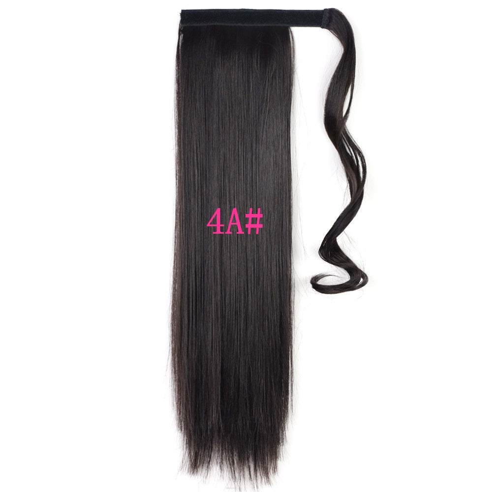 Long Straight Wrap Around Clip In Ponytail Hair Extension Heat Resistant Synthetic Tail Fake Hair