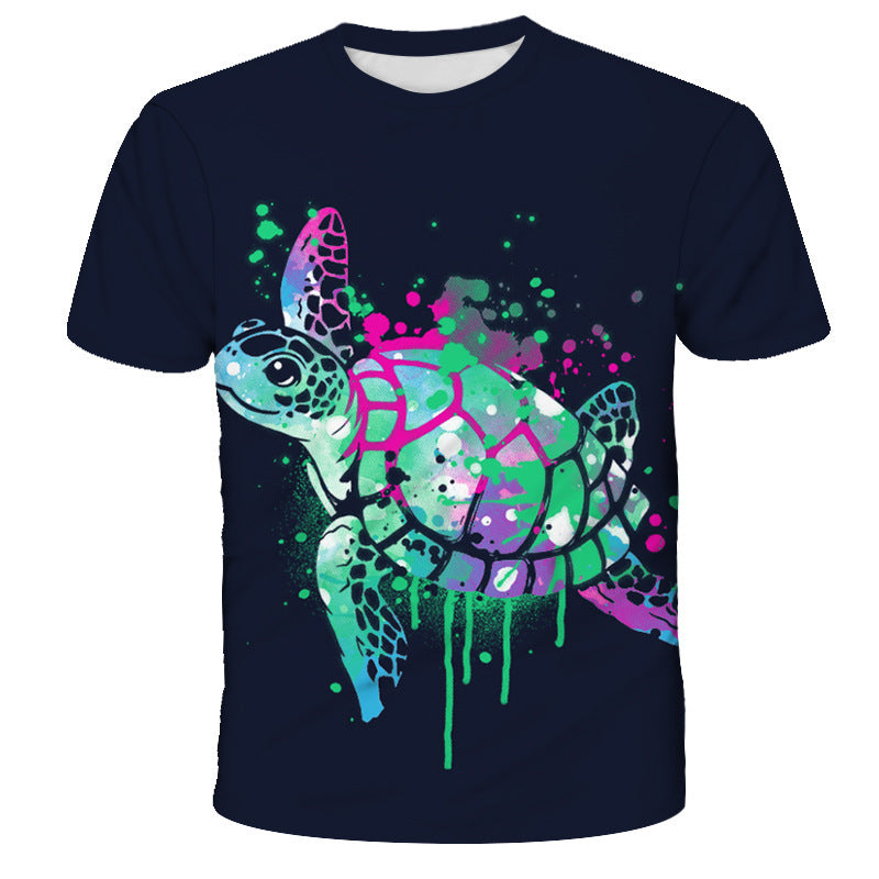 Men S Printed 3D Turtle Short Sleeve T Shirt