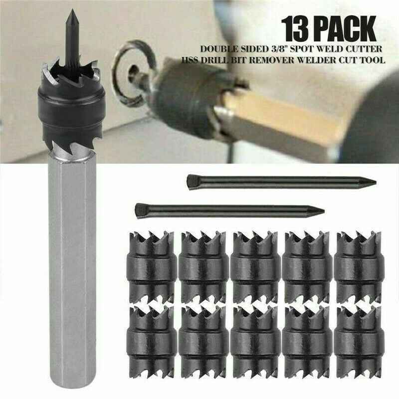 13-piece Set Of Welding Spot Removal Tool, Stainless Steel Special Drill Bit, High-speed Steel Opener