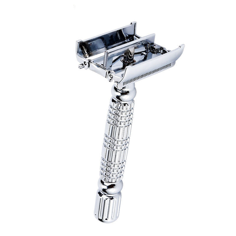 Men's Manual Razor Old-fashioned Beard Shaver Razor Holder Double-sided Blade Type