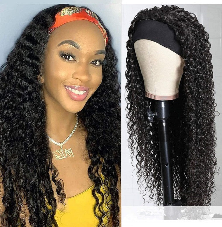 Europe,America,African Small Curly Hair Black Fluffy Chemical Fiber Hair With Wig Headgear