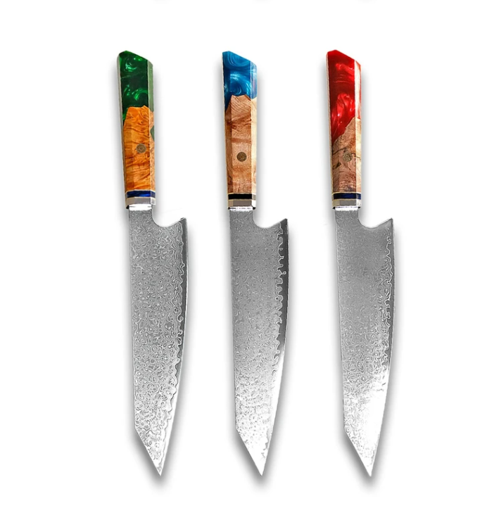 Chef's Knife For Japanese Cuisine In Damascus