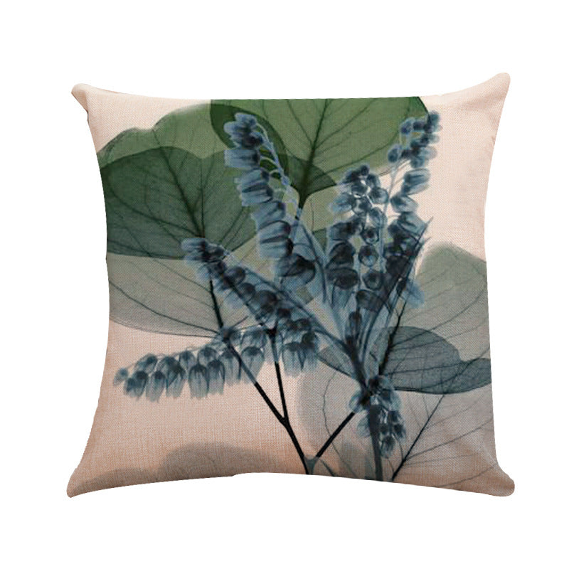 New Modern And Simple Ink Painting Flower Linen Hug Pillowcase Tulip Pillow Cushion Cover Fashionable Home Pillow